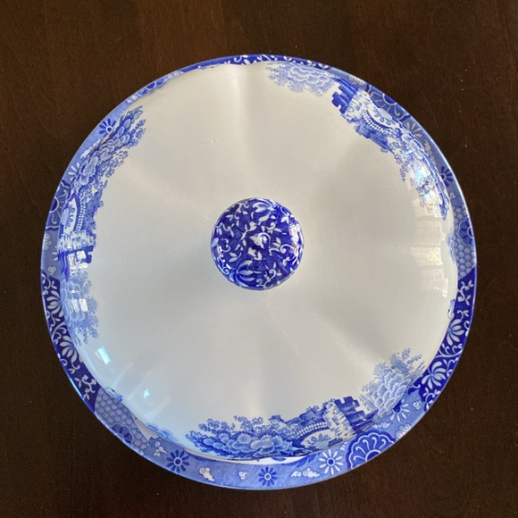 Vintage Spode Blue Italian Dome Covered Platter - Picture 2 of 7